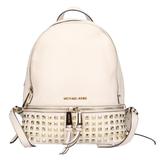 Michael Kors Bags | Michael Kors Backpack Daypack Leather Studded Backpack Used | Color: White | Size: W10.0 X H11.8 X D4.9inch