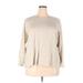 Croft & Barrow Long Sleeve Top Tan Polka Dots High Neck Tops - Women's Size 3X