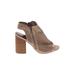 Mia Sandals: Tan Print Shoes - Women's Size 10 - Open Toe