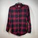 American Eagle Outfitters Tops | American Eagle Outfitters Boyfriend Fit Red Plaid Button-Down Shirt Size S | Color: Blue/Red | Size: S