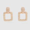Anthropologie Jewelry | Anthropologie Gold Plated Square Pearl Cluster Cutout Drop Earrings D14 | Color: Gold/White | Size: Os