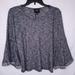 Anthropologie Tops | Anthropologie W5 Women's Grey Space-Dye Trim Bell Sleeve Top Small | Color: Gray | Size: S