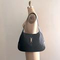 Gucci Bags | Gucci] Black Gg Canvas Leather Classic Large Jackie Bag With Dust Bag | Color: Black | Size: 14.5x 9.5x 2