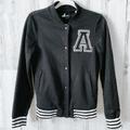 Adidas Jackets & Coats | Adidas Bomber Letter ‘A’ Jacket With Jersey Mesh Sleeves Women’s Xs | Color: Black/White | Size: Xs