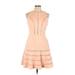 Adelyn Rae Casual Dress - Mini Crew Neck Sleeveless: Pink Print Dresses - Women's Size Large