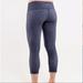 Lululemon Athletica Pants & Jumpsuits | Lululemon 2 Blue Wunder Under High Rise Legging We Are From Space Stripe Crop 18 | Color: Black/Blue | Size: 2