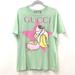 Gucci Shirts | Gucci 615044 Bananya Apparel Tops Short Sleeve T-Shirt Cotton Green/Pink | Color: Green/Pink | Size: Shoulder Width: 19.7inch / 50cm