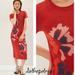 Anthropologie Dresses | Anthropologie Floral Knit Midi Dress By Dolan | Color: Red | Size: S