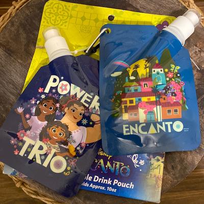 Disney Dining | Disney’s Encanto 2 Pack Reusable Drink Pouch 10 Ounces Power Trio Girl Power Nwt | Color: Blue | Size: Os