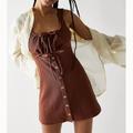 Free People Dresses | Free People Beach | Brown Olivia Mini Beach Dress Swimsuit Cover Up Size Medium | Color: Brown | Size: M