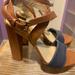 Michael Kors Shoes | Michael Kors Denim & Leather Platform Heels (New) | Color: Blue/Brown | Size: 9