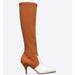 Tory Burch Shoes | $650 Tory Burch Georgina Pointy Suede Leather Knee Boots Camel White 6 (Me19) | Color: Brown/White | Size: 6