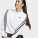 Adidas Tops | Adidas 3 Stripe French Terry Crop Hoodie, White/Cream/Ivory And Black. Xl, Nwt | Color: Black/White | Size: Xl