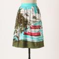 Anthropologie Skirts | Anthropologie We Love Vera Seabound Skirt 0 Msrp $118 | Color: Black/Blue/Green/Red/White | Size: 0