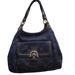 Coach Bags | Excellent $378 Coach Campbell Metallic C Signature Logo Navy Blue Hobo Bag | Color: Blue/Silver | Size: Os