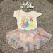Disney Matching Sets | Disney Baby, 12 Month Onesie Tutu Outfit | Color: Cream/Pink | Size: 12mb