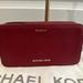 Michael Kors Bags | Authentic Michael Kors, Burgundy Red Pebble Leather Make-Up Bag | Color: Red | Size: 8" X 4" X 3"