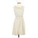 Everly Casual Dress - A-Line Scoop Neck Sleeveless: Ivory Print Dresses - Women's Size Small