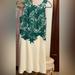 Anthropologie Dresses | Beautiful Lined White Dress With Dark Green Lace Bodice. New. Never Worn. | Color: Green/White | Size: 2