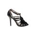 Nanette Lepore Heels: Black Print Shoes - Women's Size 5 1/2 - Open Toe