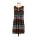 DressBarn Casual Dress - Shift: Brown Print Dresses - Women's Size 4 Petite