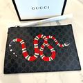 Gucci Bags | Gucci Kingsnake Gg Supreme Clutch | Color: Black/Red/Silver | Size: Os