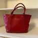 J. Crew Bags | J. Crew Red Leather Tote Bag With Blue Suede Interior | Color: Red | Size: Os