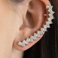 Free People Jewelry | Gorgeous Silver Crystal Ear Climber Cuff Stud & Crystal Hoop Cuff Set | Color: Silver | Size: Os