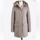 J. Crew Jackets & Coats | J. Crew Factory Vail Parka Wool Faux Fur Jacket Coat In Grey | Color: Gray | Size: 6