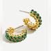 J. Crew Jewelry | J.Crew Crystal Bezel Hoop Earrings - Bnwt! | Color: Green | Size: Os