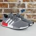 Adidas Shoes | Adidas Nmd R1 Low Athletic Running Shoes Men's Size 10 Gray White Red Gy4874 New | Color: Gray/Red | Size: 10