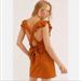 Free People Dresses | Free People Endless Summer Ilara Ruffle Belt Mini Dress Orange Medium Coveralls | Color: Orange | Size: M