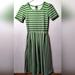 Lularoe Dresses | Green And White Stripes Zipper Lularoe Xxs Dress | Color: Green/White | Size: Xxs