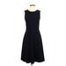 The White Company Casual Dress - A-Line Crew Neck Sleeveless: Black Solid Dresses - Women's Size 4