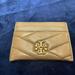 Tory Burch Accessories | Euc Tory Burch Kira Chevron Leather Card Case In Taupe | Color: Gold/Tan | Size: Os