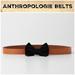 Anthropologie Accessories | Anthro “Suede Bow Belt” | Color: Black/Brown | Size: M