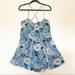 Free People Dresses | Free People Blue Floral Mini Flowy Summer Mini Dress Tropical Vacation | Color: Blue/White | Size: M