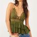 Free People Tops | Free People Womens Adella Cami In Olive Sparrow Size L | Color: Green | Size: L