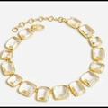 J. Crew Jewelry | J Crew Irregular Rectangle Faceted Crystal Necklace | Color: Gold/White | Size: Os