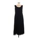 Amanda Smith Casual Dress - A-Line Scoop Neck Sleeveless: Black Solid Dresses - Women's Size 10 Petite
