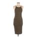 Forever 21 Casual Dress - Midi Scoop Neck Sleeveless: Brown Print Dresses - Women's Size Medium