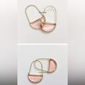 Anthropologie Jewelry | 3for$38 New Anthro Light Pink Crystal Crescent Hoop Earrings | Color: Gold/Pink | Size: Os
