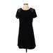 Madewell Casual Dress - Shift Scoop Neck Short sleeves: Black Solid Dresses - Women's Size 2