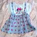 Disney Dresses | Disney Baby Minnie Mouse Dress Blue/White/Pink W/ Strawberries Sz 24 Months | Color: Blue/White | Size: 24mb