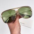 Gucci Accessories | Gucci Gg1105s 003 Sunglasses Brown Gold Green Pilot Unisex | Color: Brown/Green | Size: Os