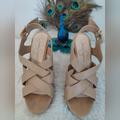Jessica Simpson Shoes | Jessica Simpson Wedge Platform Cream & Tan Sandals (8m)/38 (Please See Pics!) | Color: Cream/Tan | Size: 8