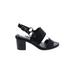 FRYE Wedges: Slingback Chunky Heel Casual Black Print Shoes - Women's Size 5 1/2 - Open Toe
