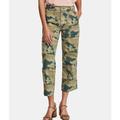 Free People Jeans | Free People Cropped Camo Jeans - Remy Cropped Green Camo Jeans Sz 24 | Color: Brown/Green | Size: 24