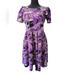Lularoe Dresses | Lularoe Amelia Dress Women's Large Purple, Black, White | Color: Black/Purple | Size: L