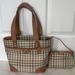 Coach Bags | Coach E0971 Tattersall Multi Color Houndstooth Bag With Matching Makeup Bag. | Color: Cream/Tan | Size: Os